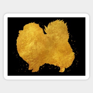 Pomeranian dog golden art Sticker